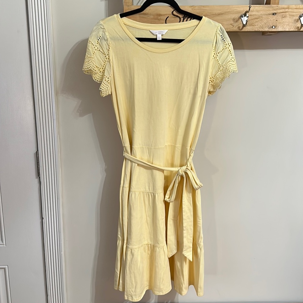 Lauren Conrad Yellow Dress with Eyelet Sleeves
